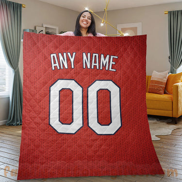 Custom Premium Quilt Blanket St. Louis Jersey Baseball Personalized Quilt Gifts for Her & Him